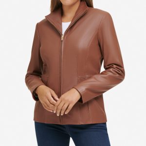Women's Wing Collar Leather Jacket