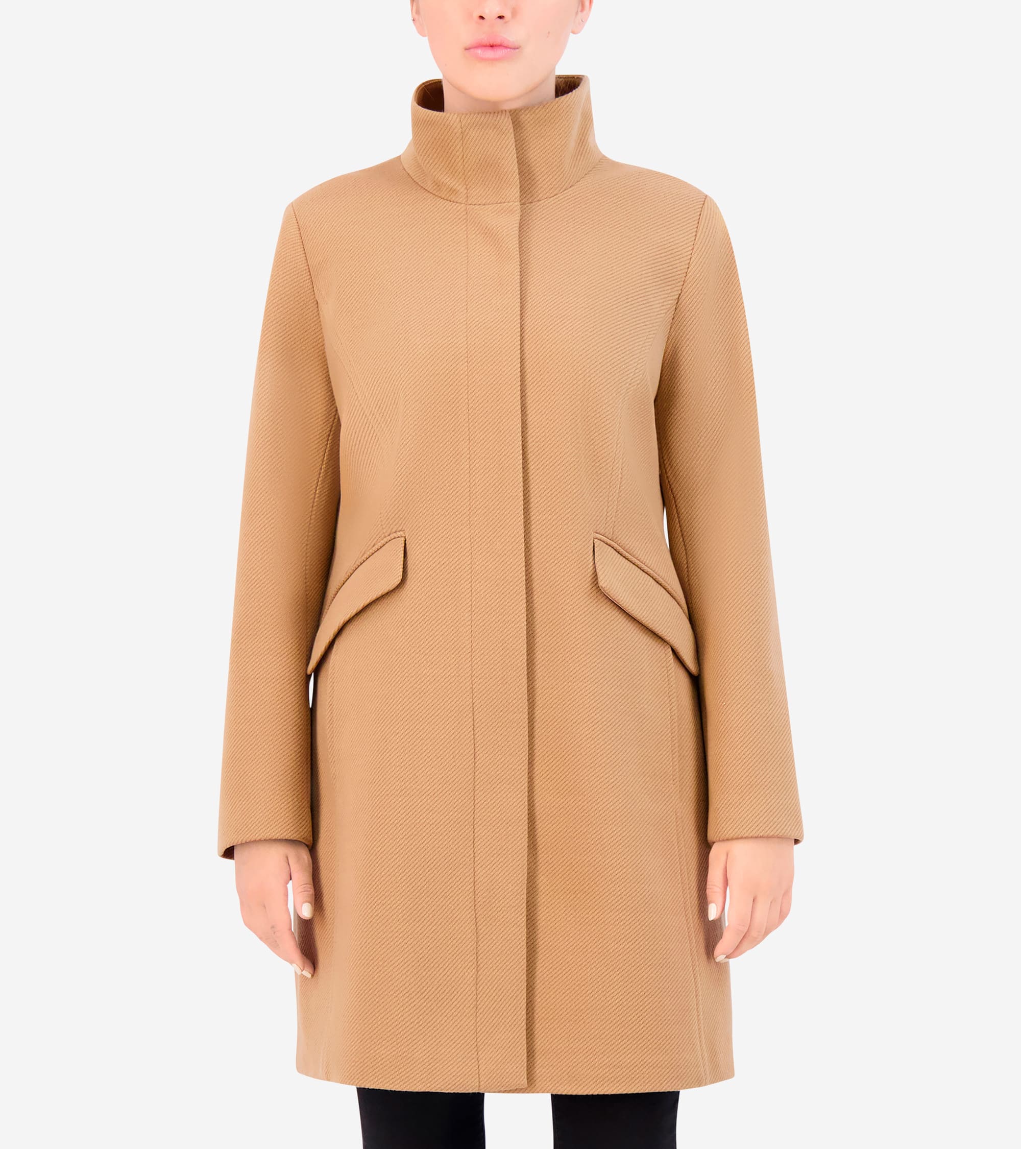 Women's Soft Twill Zip-Up Coat