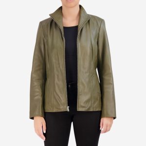 Women's Wing Collar Leather Jacket