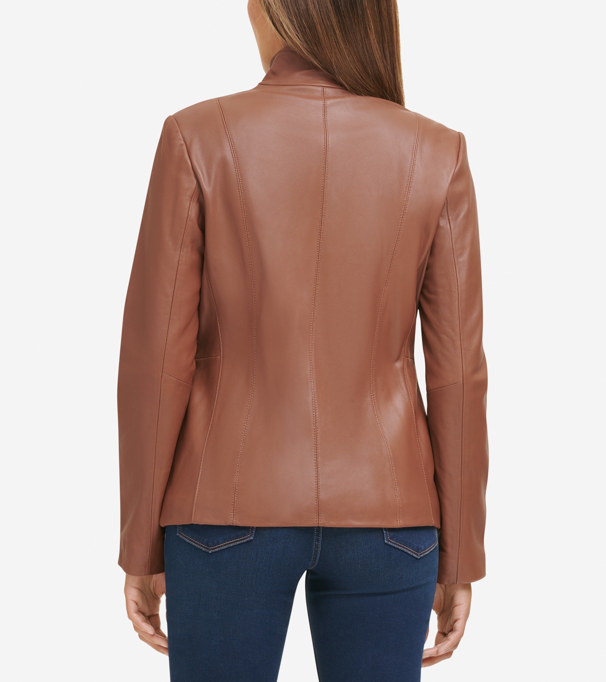 Women's Wing Collar Leather Jacket - Image 2
