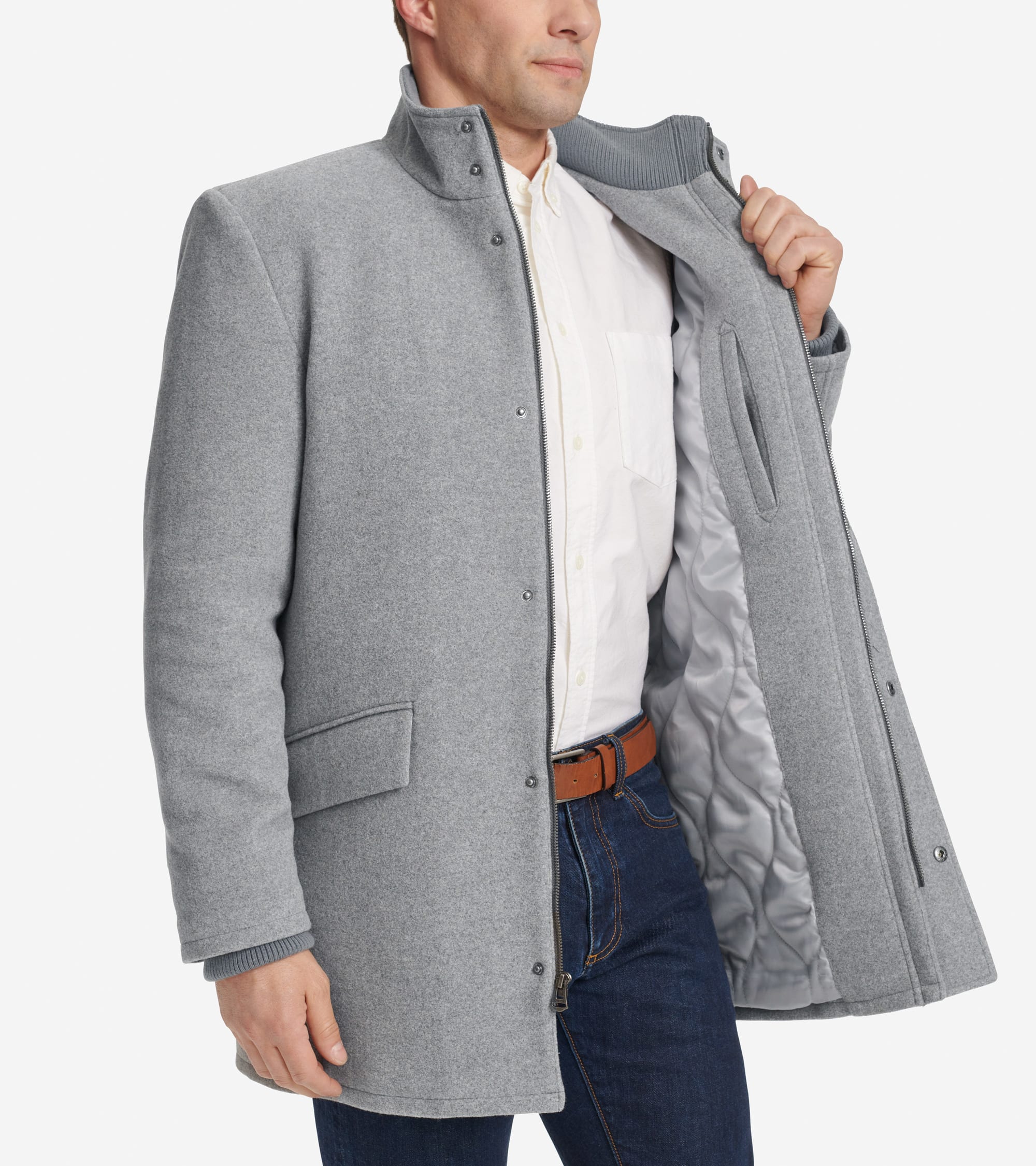 Men's Stand Collar Car Coat - Image 4