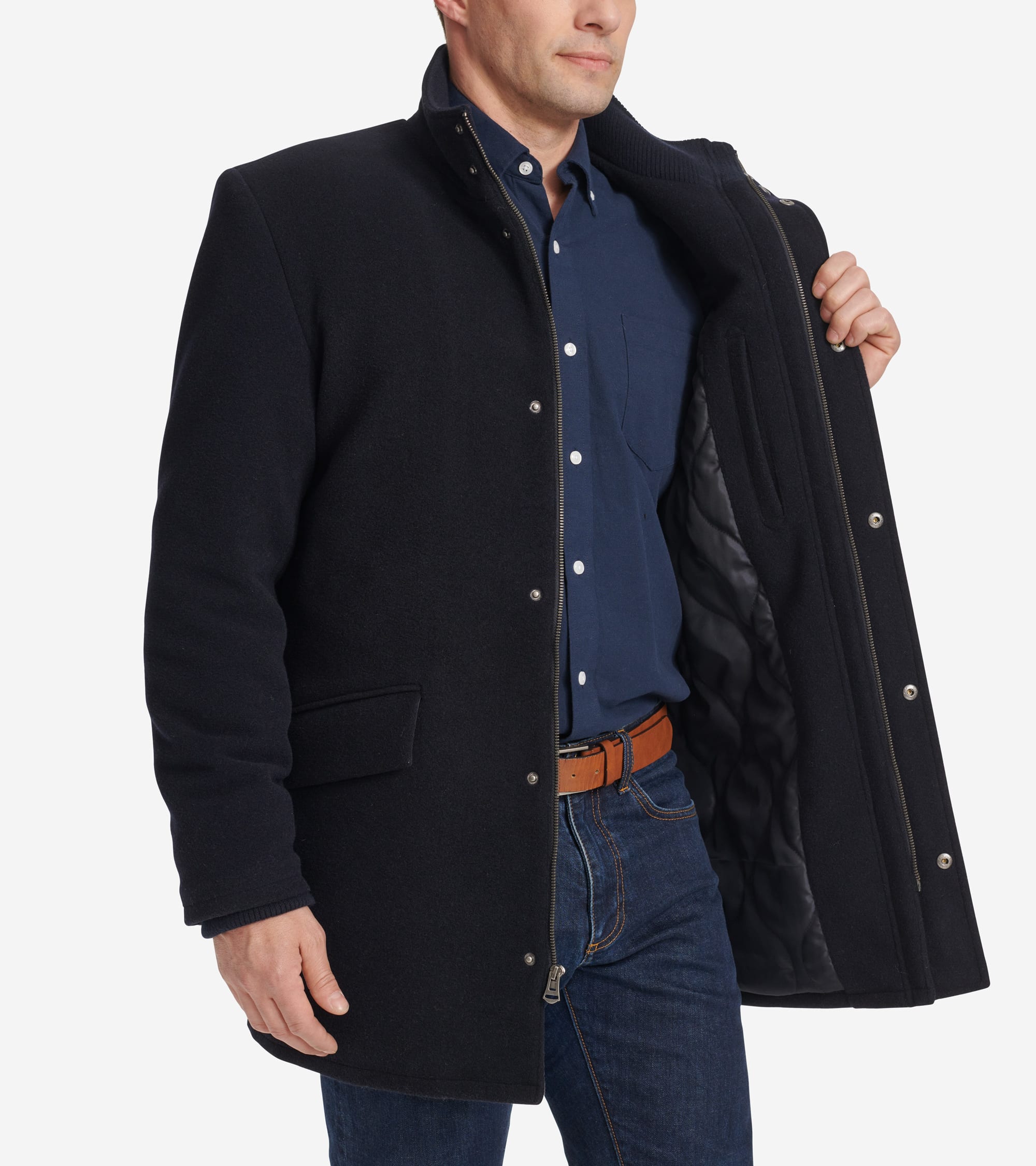 Men's Stand Collar Car Coat - Image 3