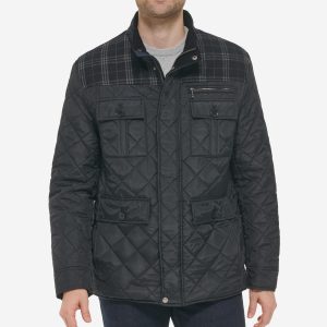 Men's Mix Media Diamond Quilted Jacket