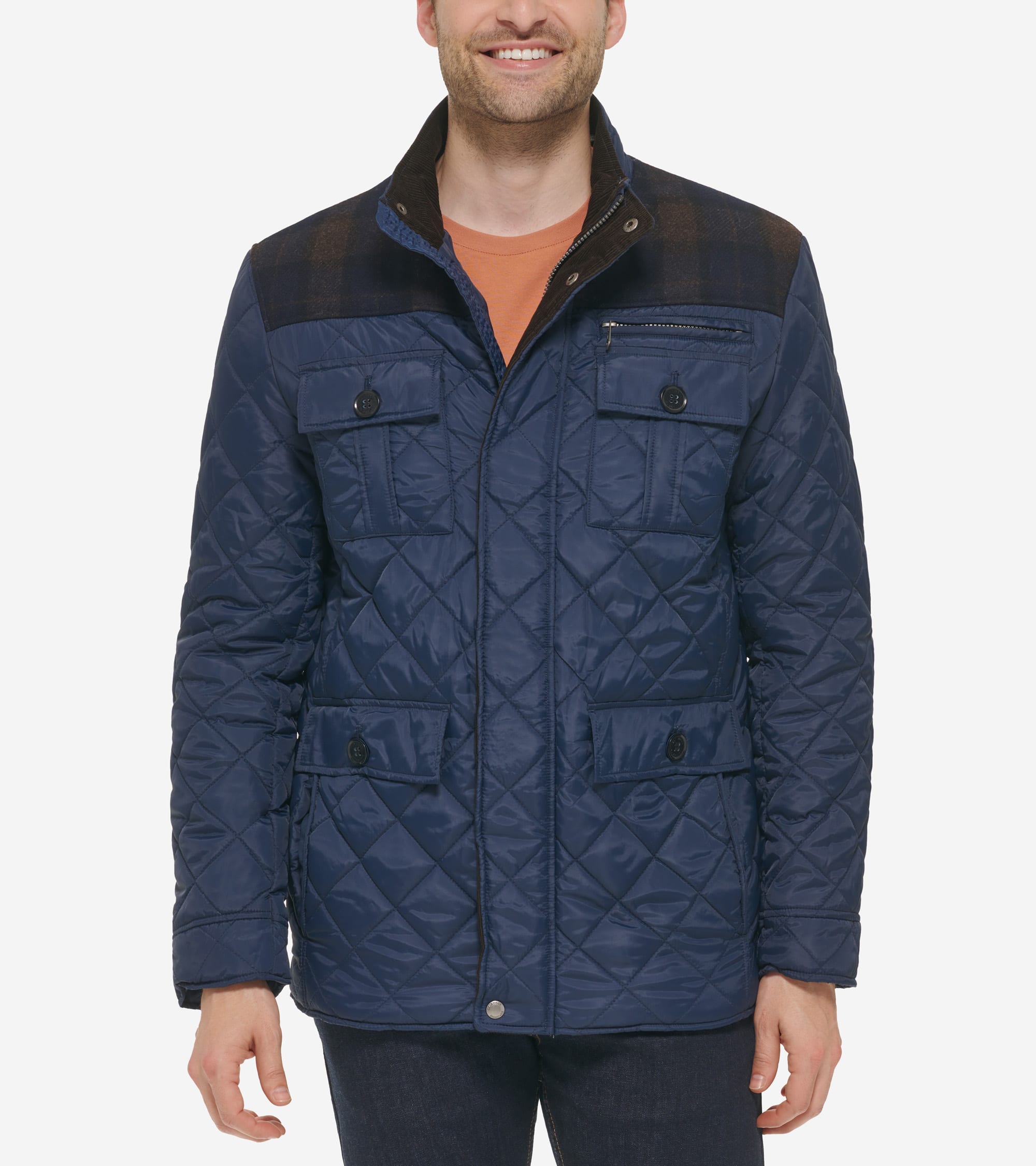 Men's Mix Media Diamond Quilted Jacket