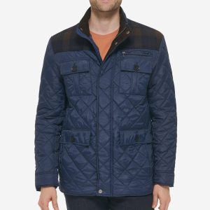 Men's Mix Media Diamond Quilted Jacket