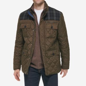 Men's Mix Media Diamond Quilted Jacket