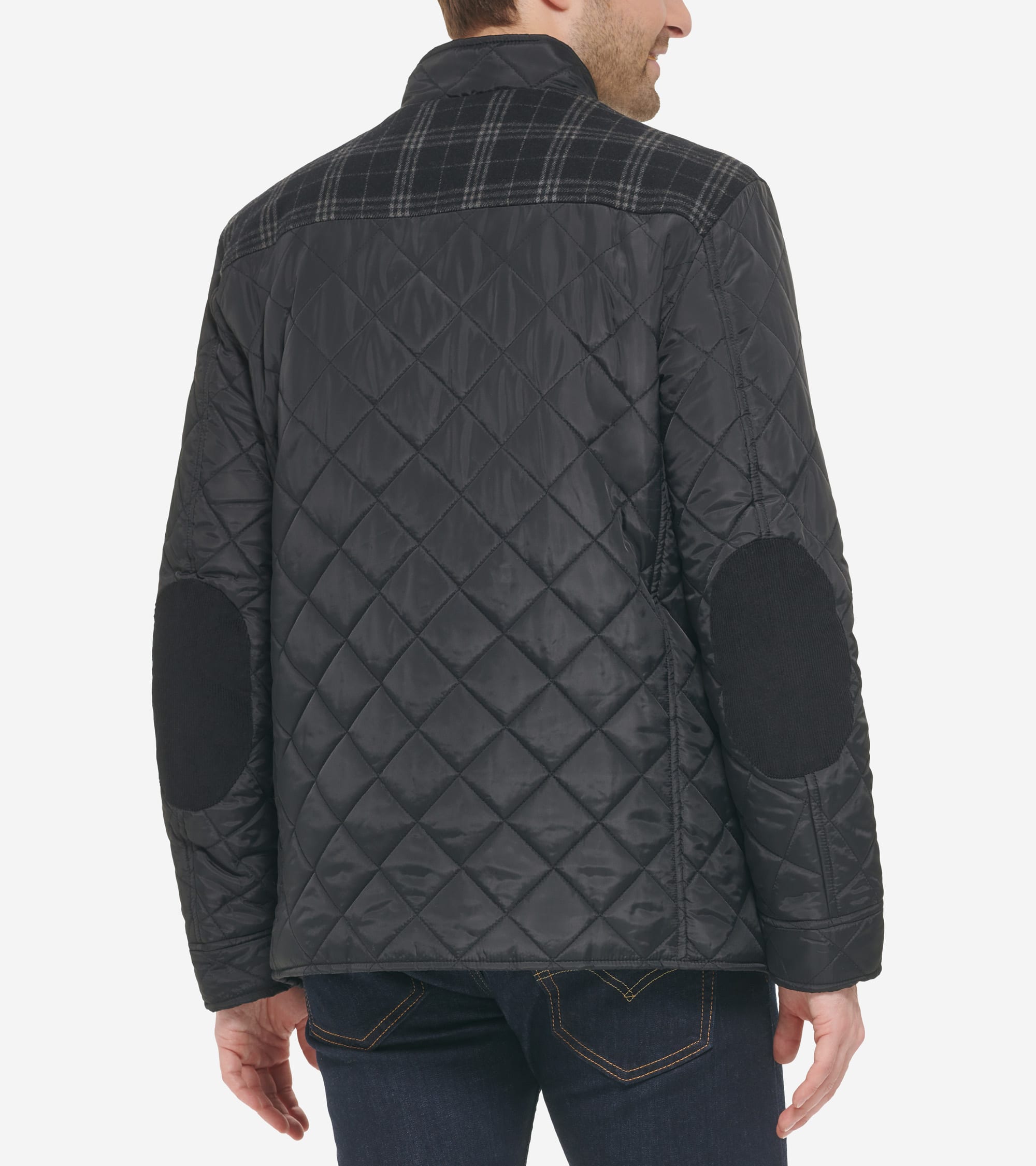 Men's Mix Media Diamond Quilted Jacket - Image 2