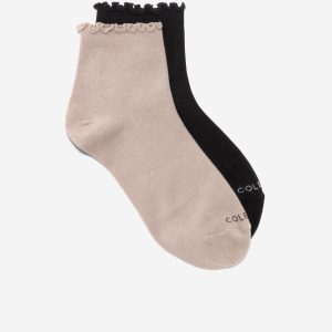 Women's 2-Pair Ruffle Quarter Ankle Socks