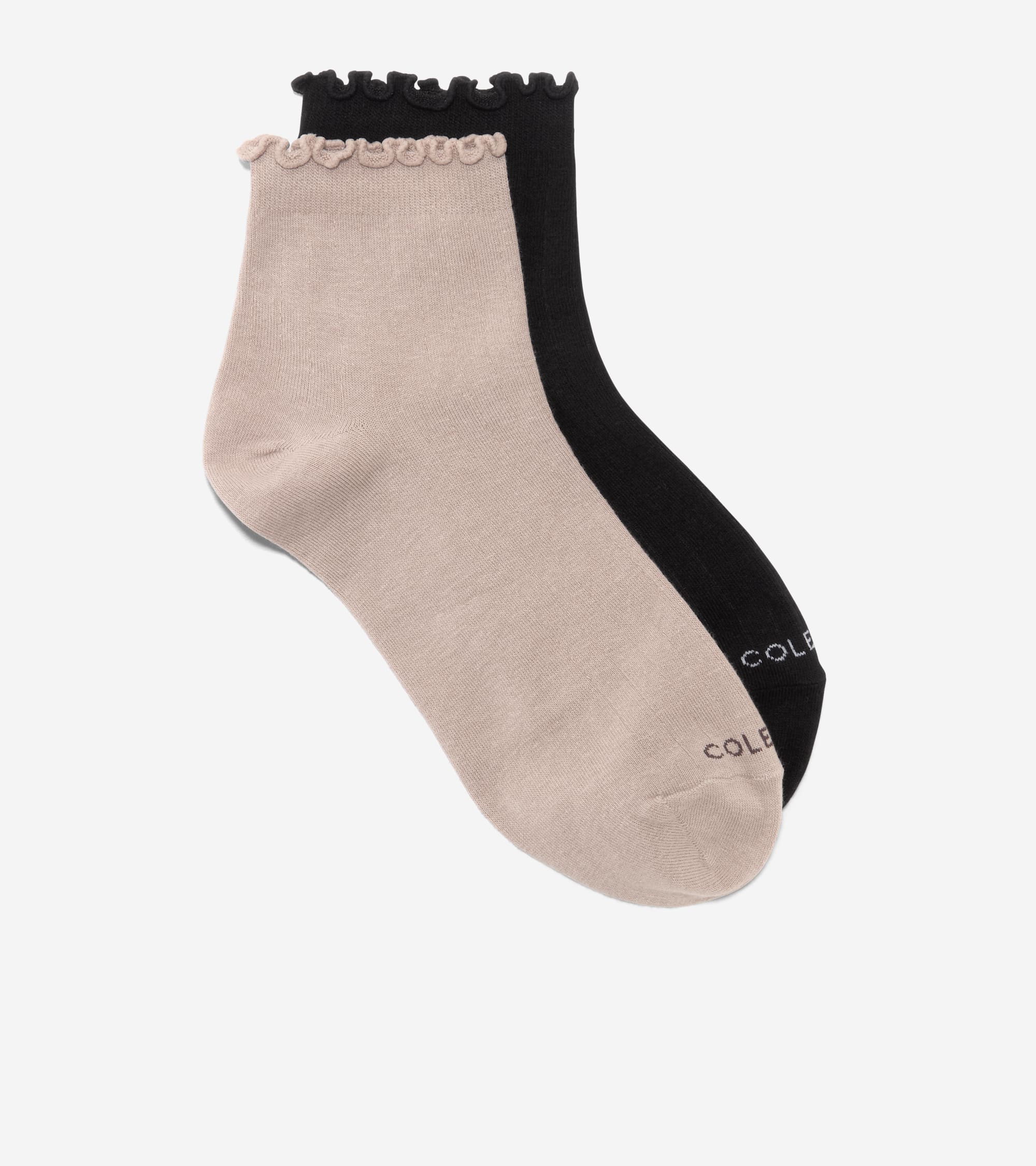 Women's 2-Pair Ruffle Quarter Ankle Socks