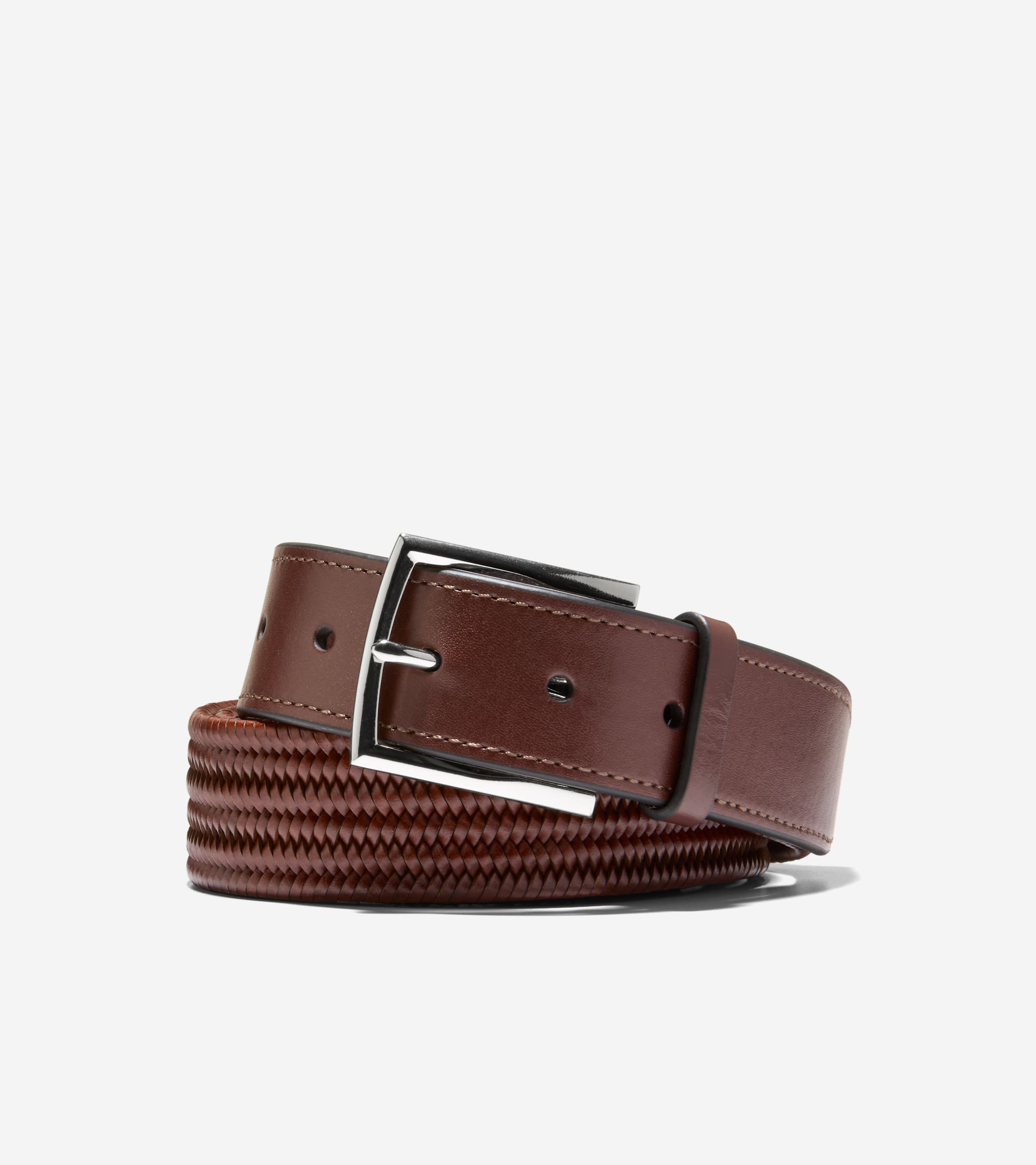 Men's 35MM Leather Stretch Braid Belt