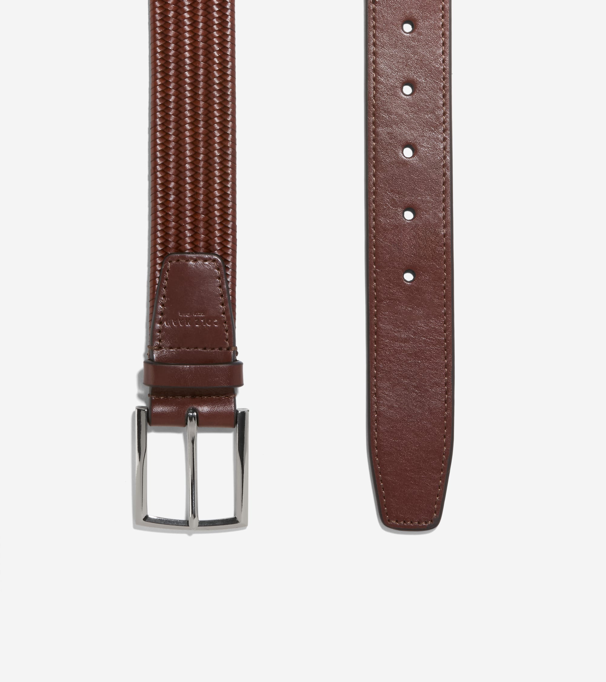 Men's 35MM Leather Stretch Braid Belt - Image 2