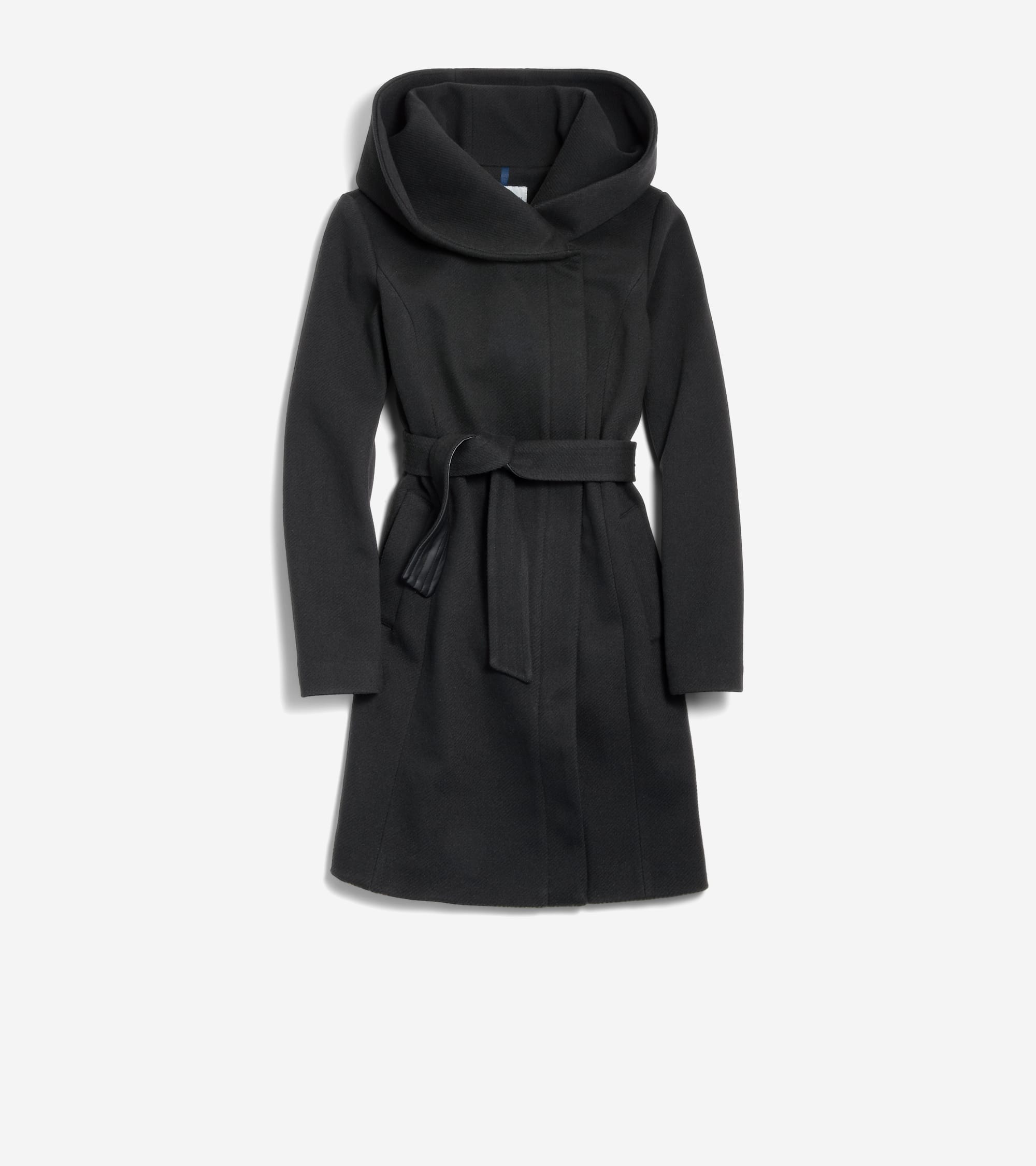 Women's Belted Asymmetrical Zip Front Twill Coat - Image 2