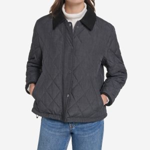 Women's Cross-Hatch Quilt Cropped Jacket