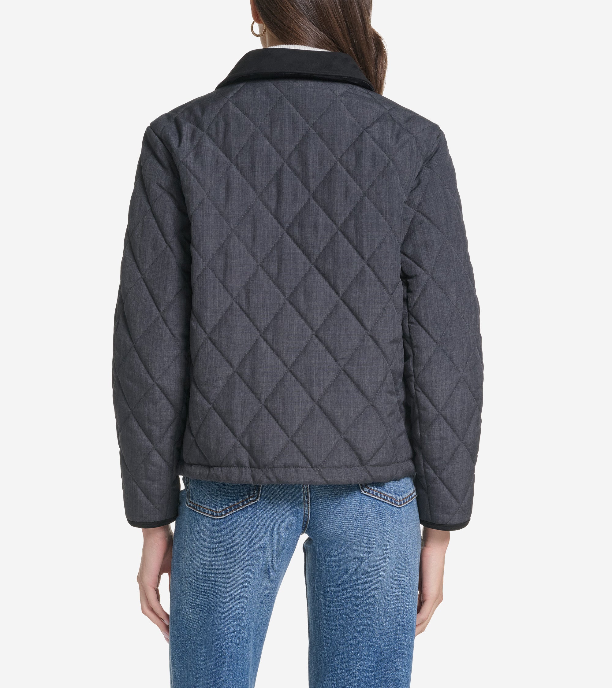Women's Cross-Hatch Quilt Cropped Jacket - Image 2