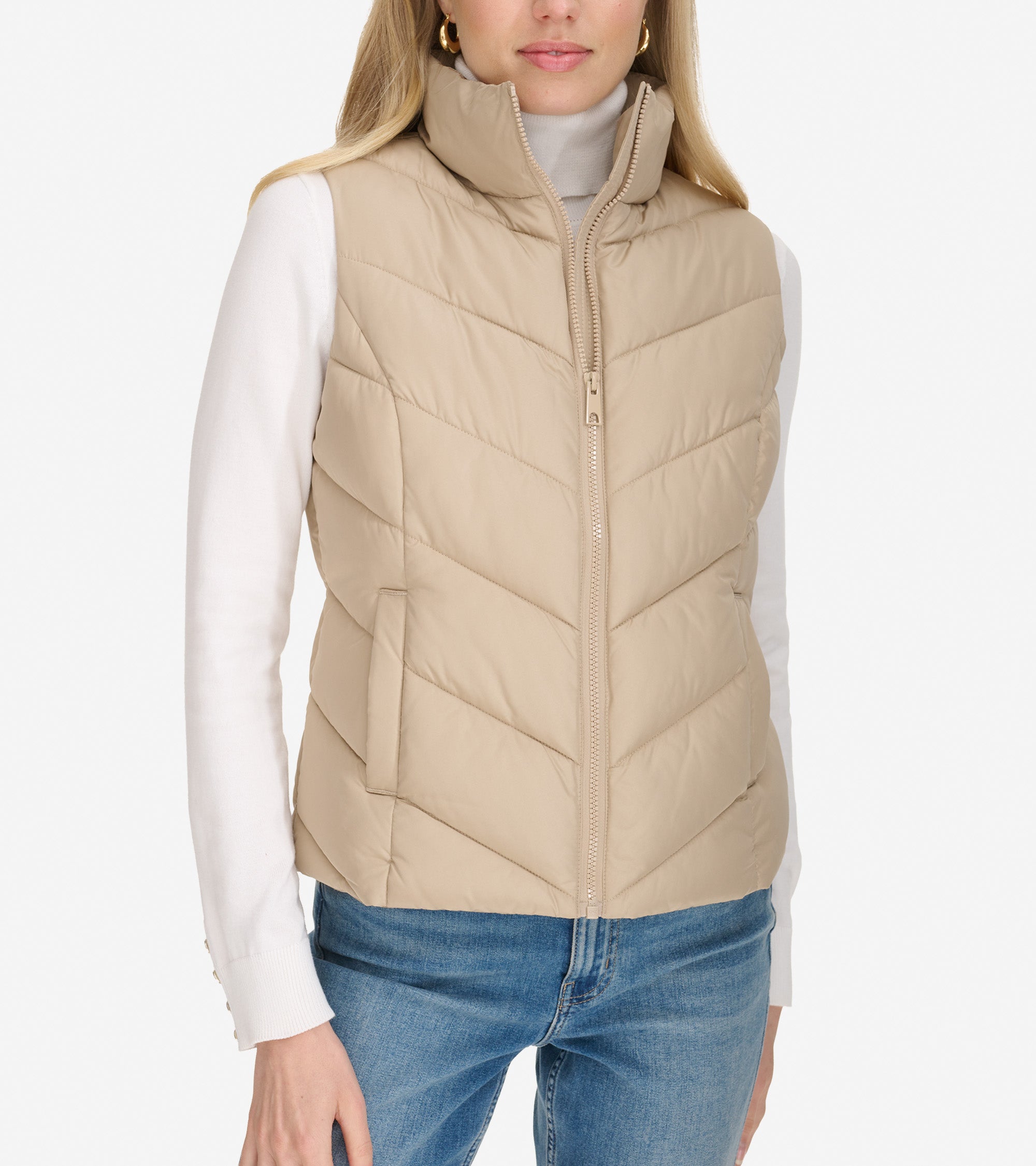 Women's Chevron Zip Front Vest