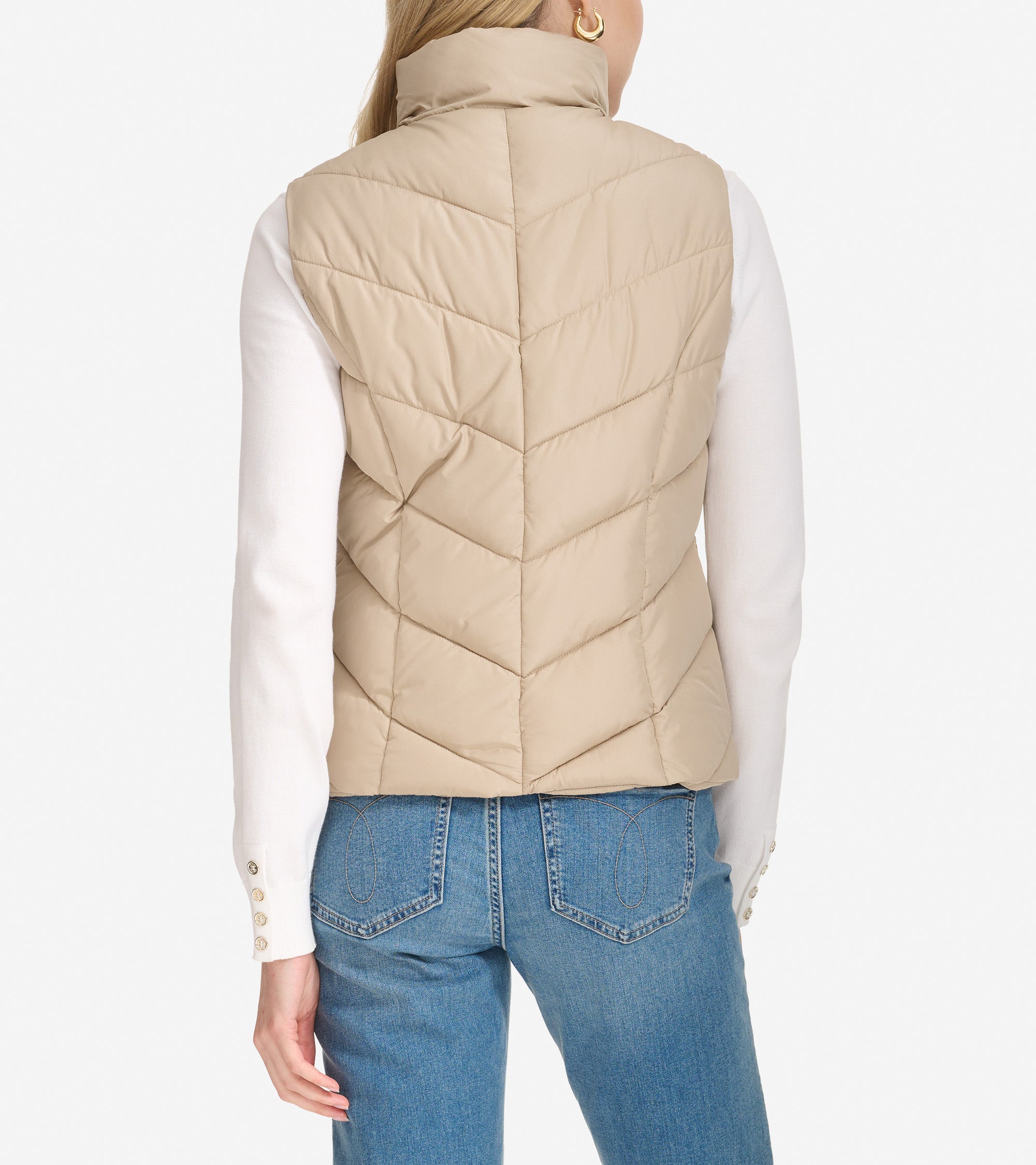 Women's Chevron Zip Front Vest - Image 2