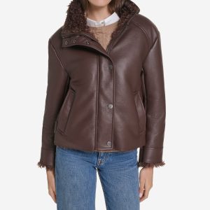 Women's Faux Long Hair Shearling Jacket