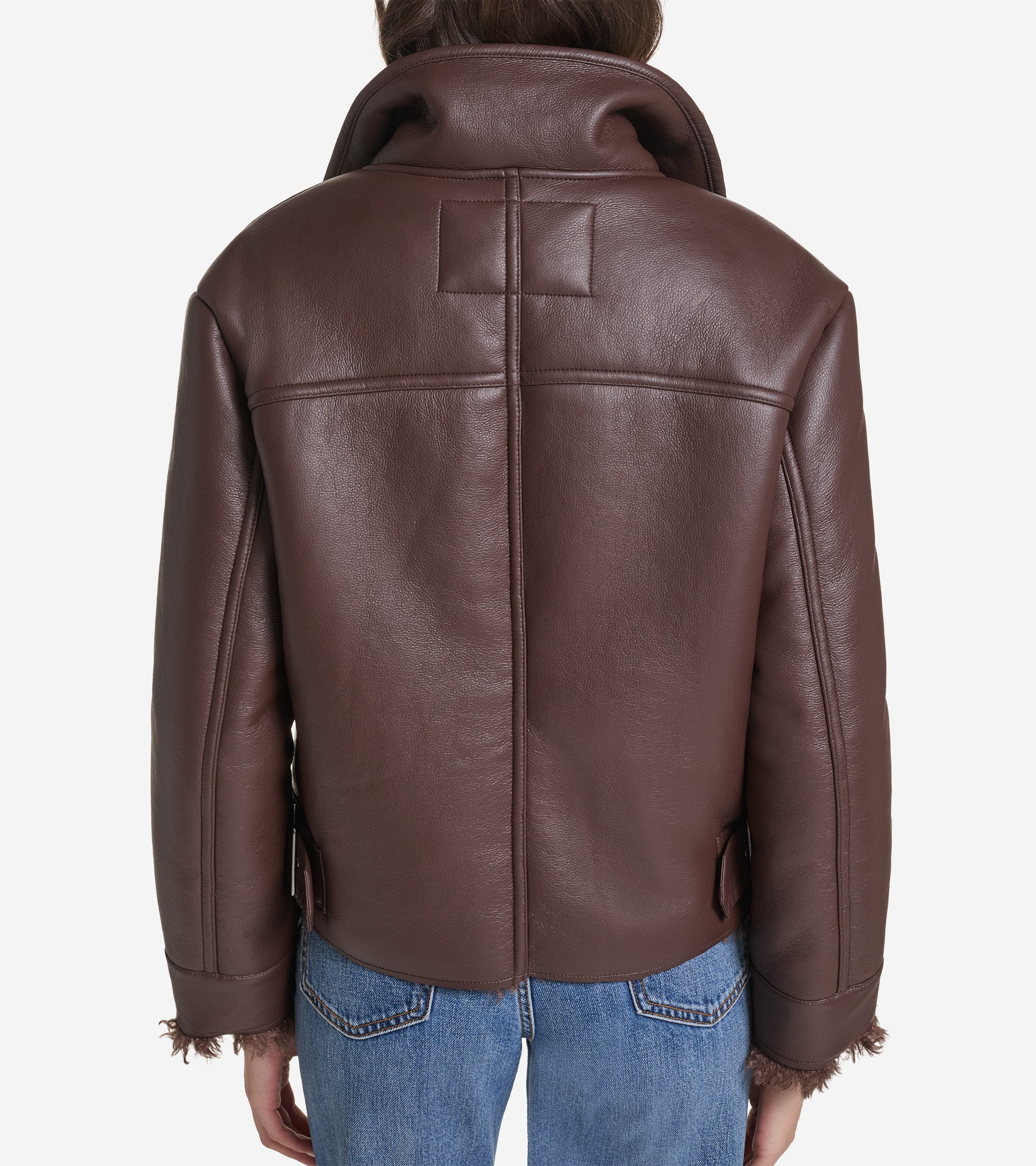 Women's Faux Long Hair Shearling Jacket - Image 2