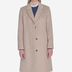 Women's Knotch Lapel Single Breasted Wool Coat
