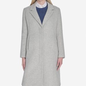 Women's Knotch Lapel Single Breasted Wool Coat