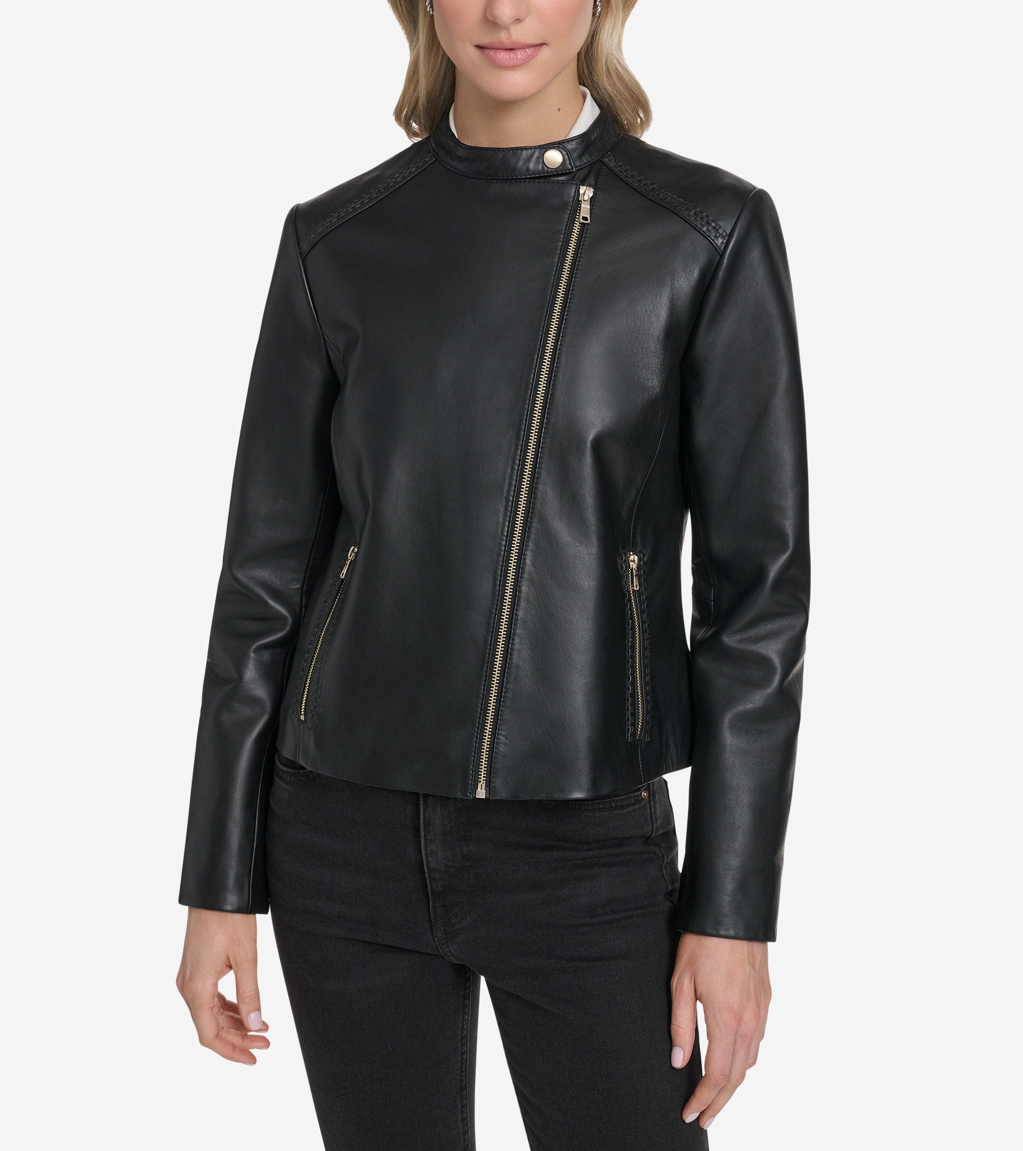 Women's Leather Racer Jacket