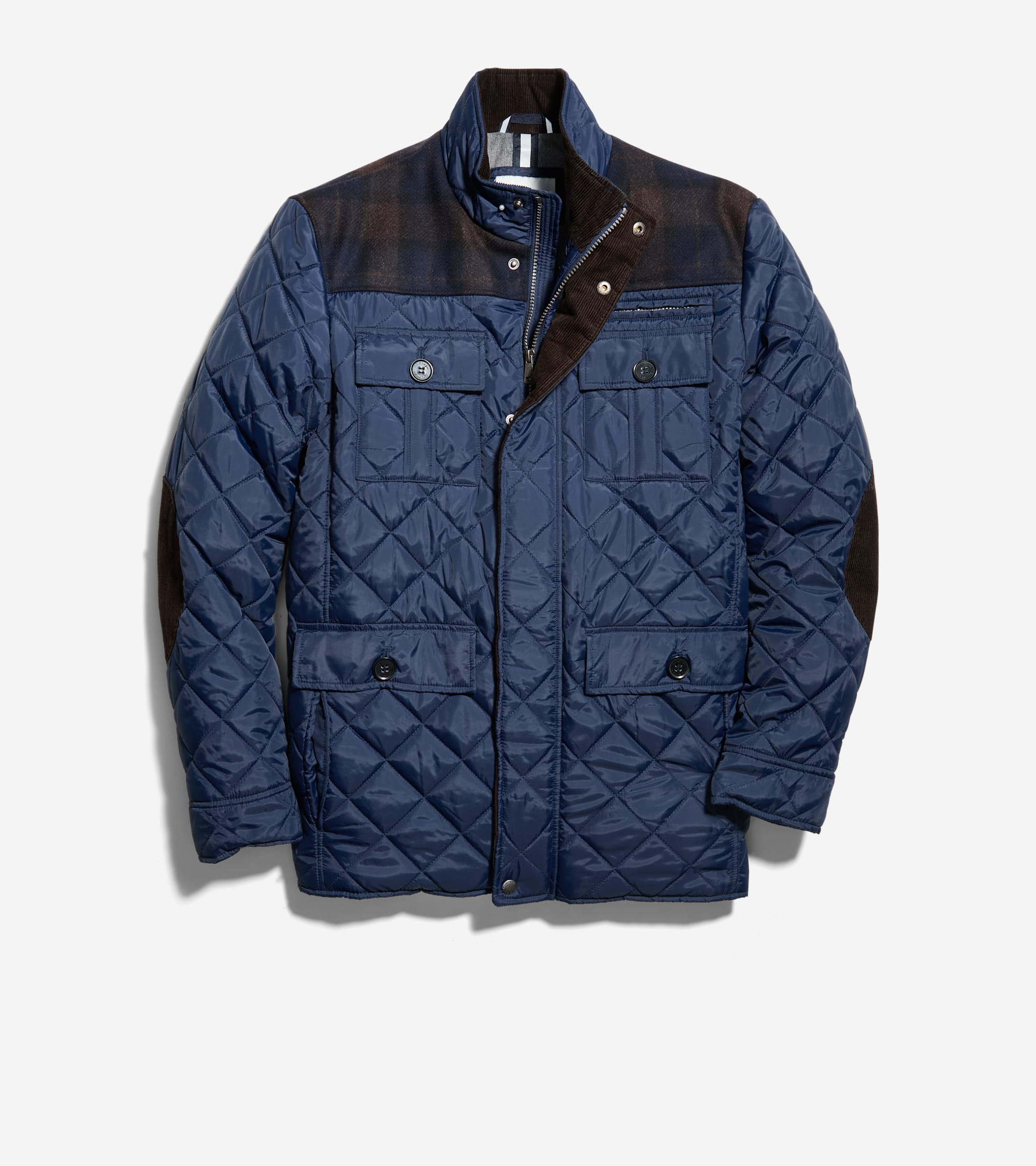 Men's Mix Media Diamond Quilted Jacket - Image 2