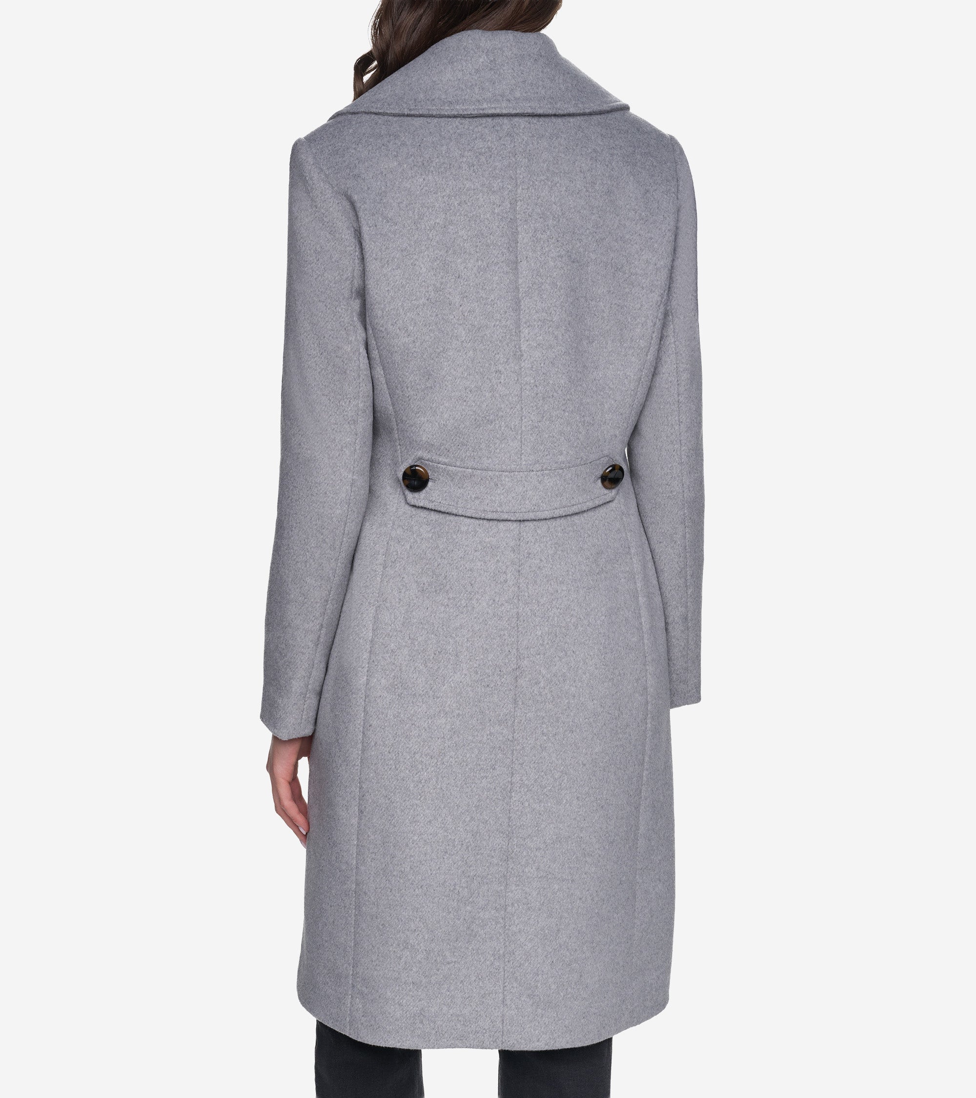 Women's Slick Wool Draped Collar Coat - Image 2