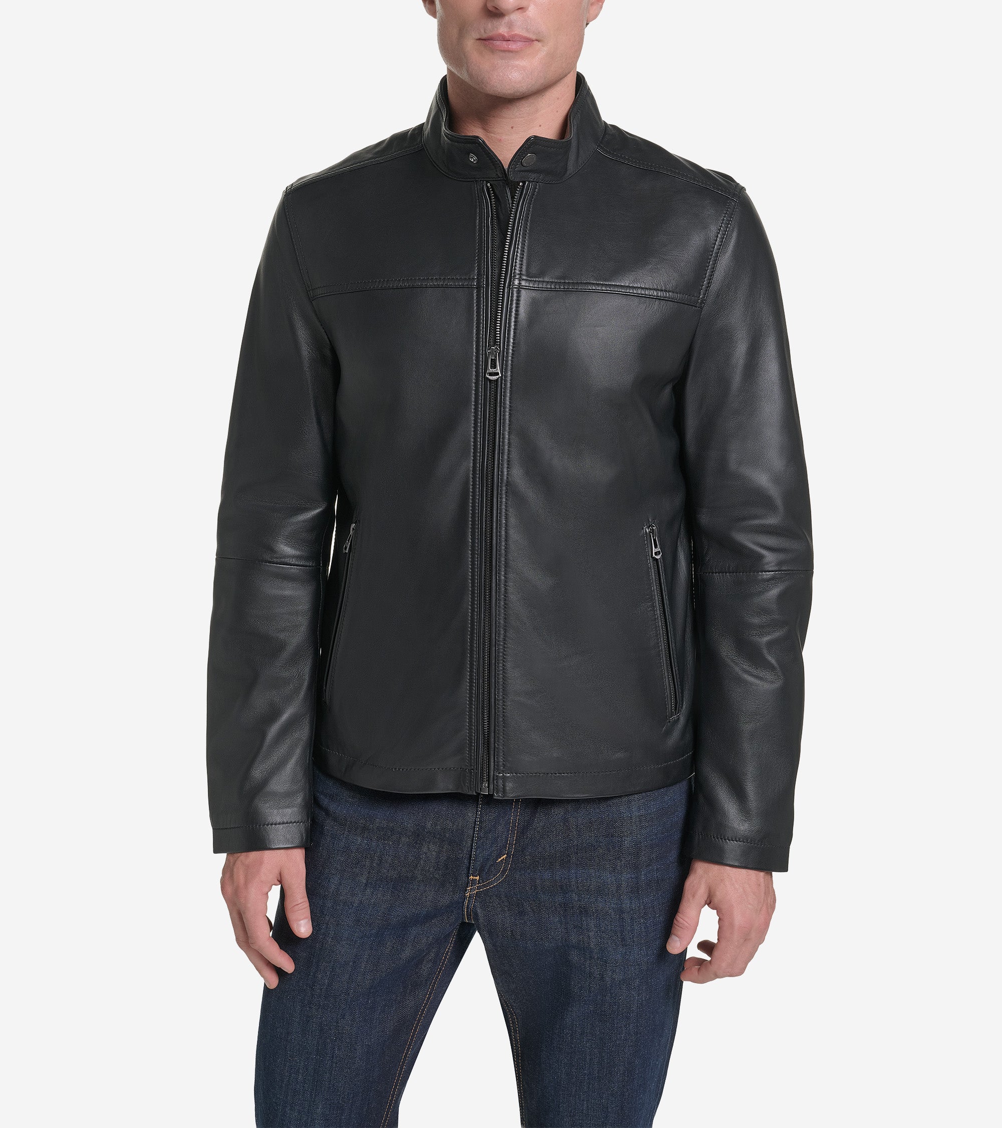 Men's Smooth Leather Racer Jacket