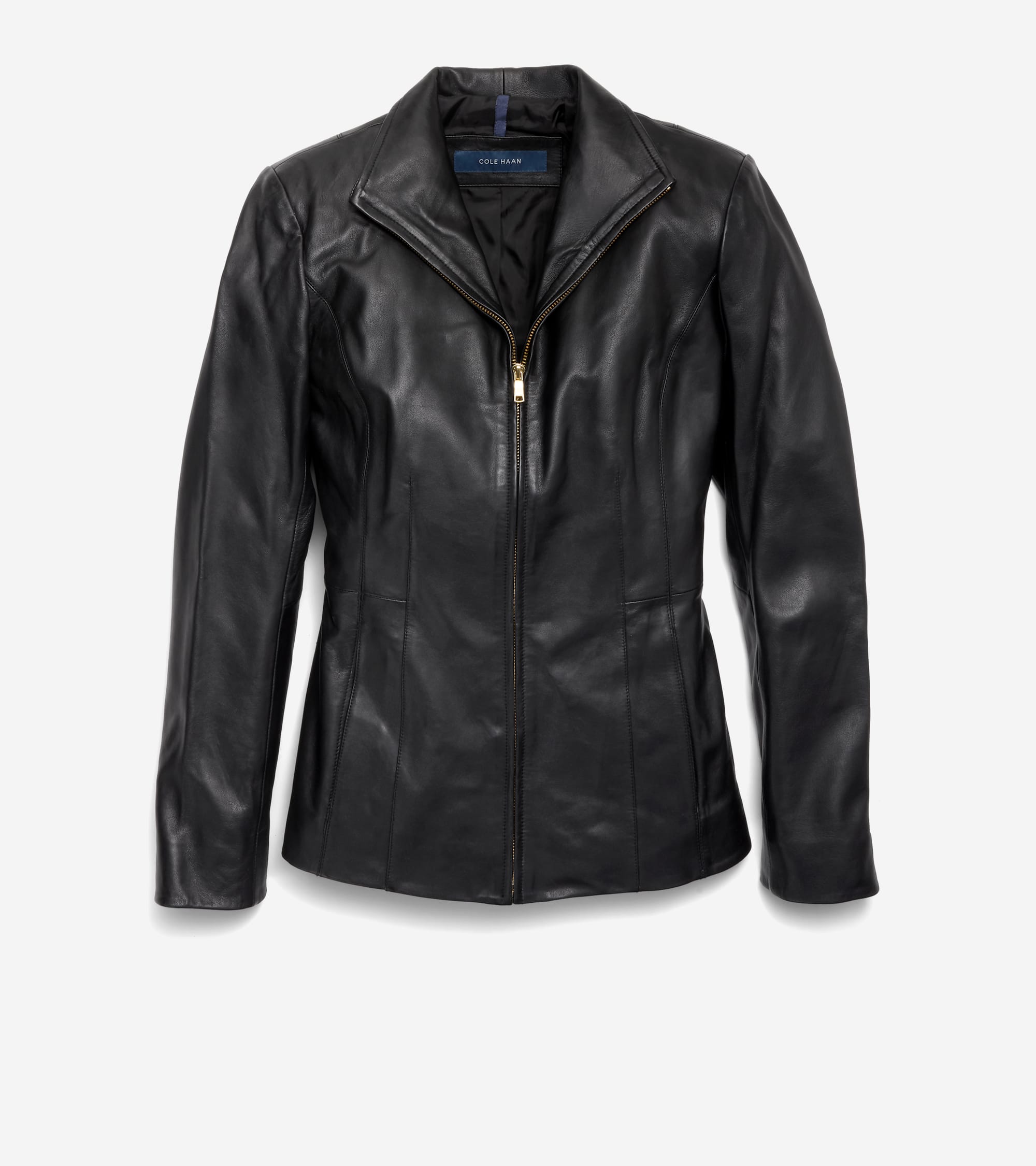 Women's Wing Collar Leather Jacket - Image 3