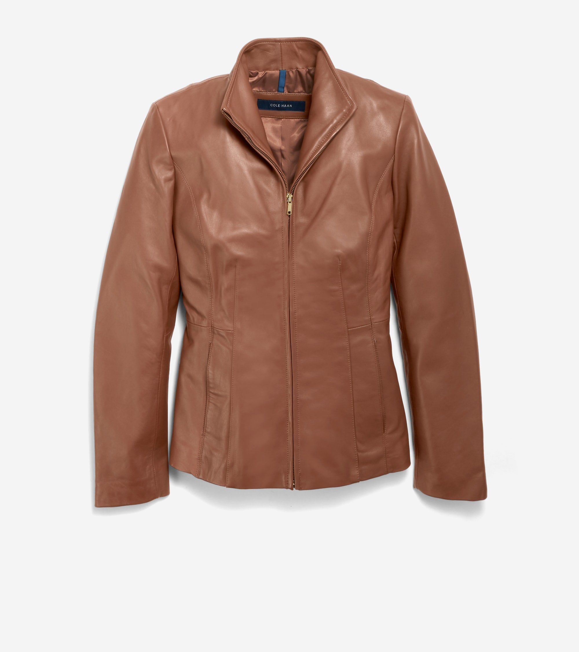 Women's Wing Collar Leather Jacket - Image 3