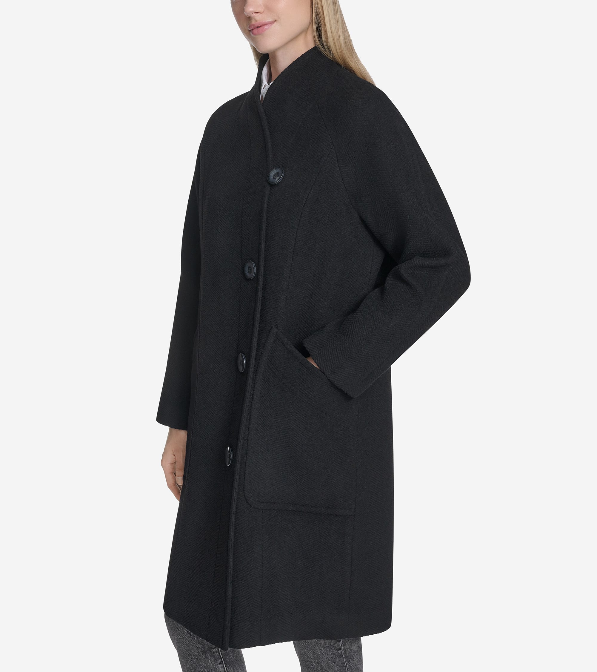 Women's Chevron Wool Coat