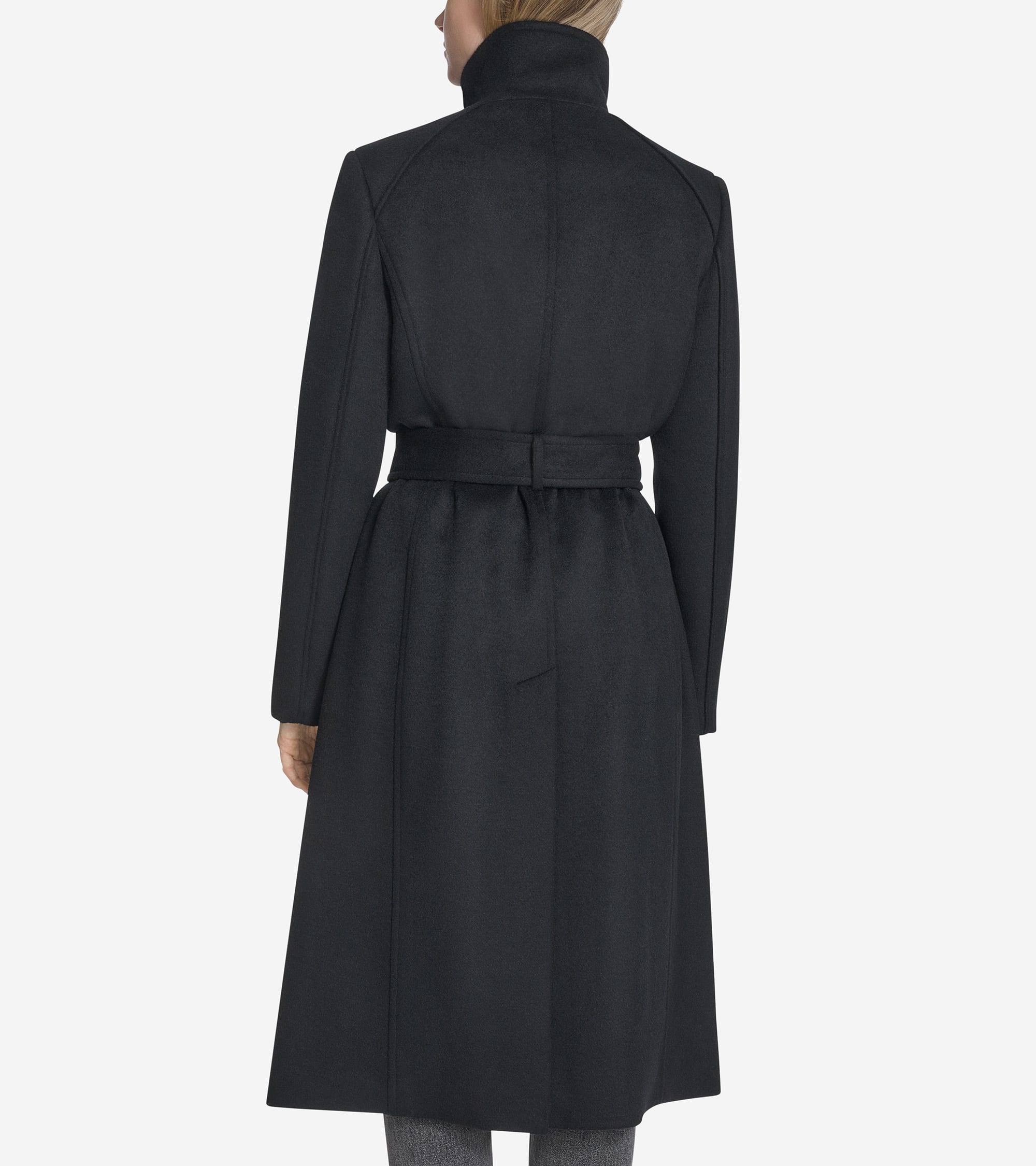 Women's Slick Wool Belted Coat - Image 2